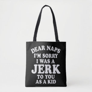 Bolsa Tote Design de texto de desculpas "Queridos Sonhos" eng