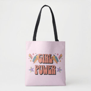 Bolsa Tote Design de texto de energia para garotas com estrel