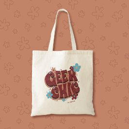 Bolsa Tote Design de texto Floral Com geek Chic