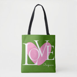 Bolsa Tote Design de texto Moderno de Tipografia LOVE