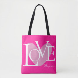 Bolsa Tote Design de texto Moderno de Tipografia LOVE