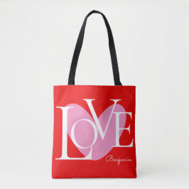 Bolsa Tote Design de texto Moderno de Tipografia LOVE