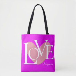 Bolsa Tote Design de texto Moderno de Tipografia LOVE