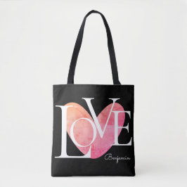 Bolsa Tote Design de texto Moderno de Tipografia LOVE
