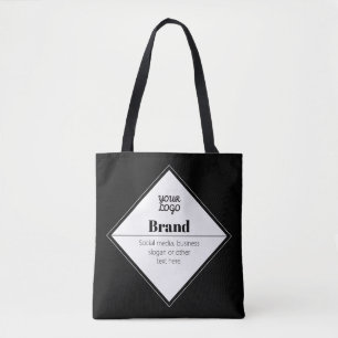 Bolsa Tote Design de texto moderno editável & Seu logotipo