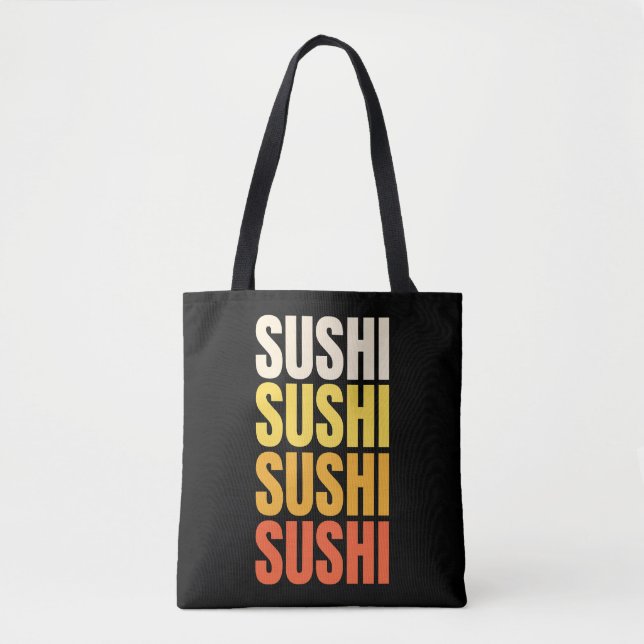 Bolsa Tote Design de texto Sushi (Frente)