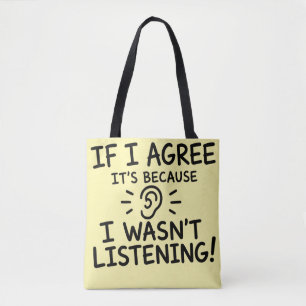 Bolsa Tote Design de Tipografia de Citação Engraçada