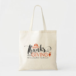 Bolsa Tote Design de Tipografia Elegante Feliz Ação de Graças