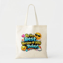 Bolsa Tote Design de Tipografia Motivacional Colorido
