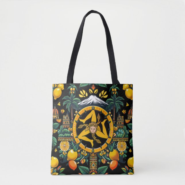 Bolsa Tote Design de Trinacria Siciliano (Frente)
