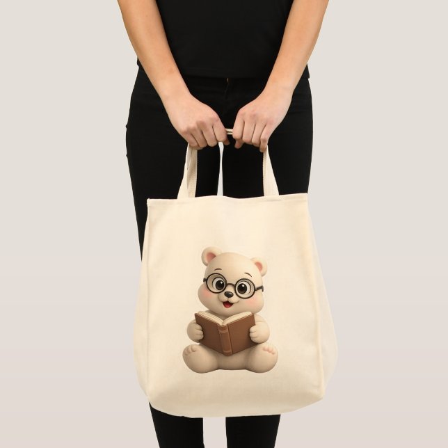Bolsa Tote Design de Urso de Pelúcia Adorável e Fofo (Frente (produto))