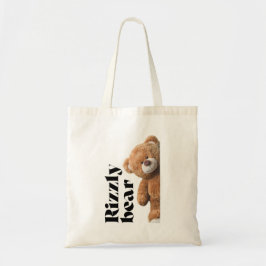 Bolsa Tote Design de urso de pelúcia fofo Rizzly citação engr