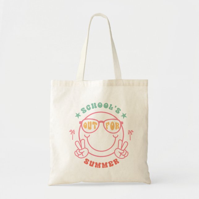 Bolsa Tote Design de Verão "School's Out" do Retro Grunge (Frente)