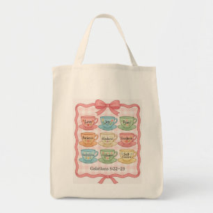 Bolsa Tote Design de xícara de chá rosa