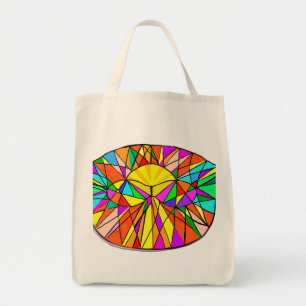 Bolsa Tote Design Diagonal de Multicores Brilhante Brilhante