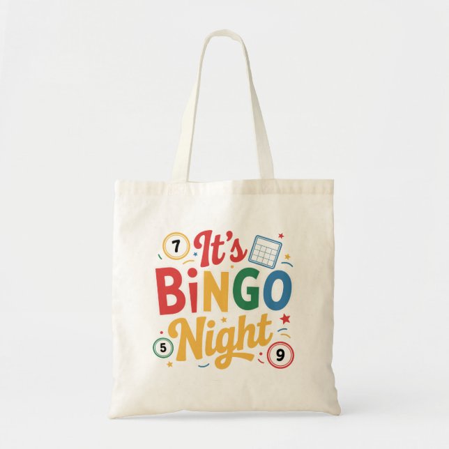 Bolsa Tote Design Divertido para Amantes de Bingo – Presente  (Frente)