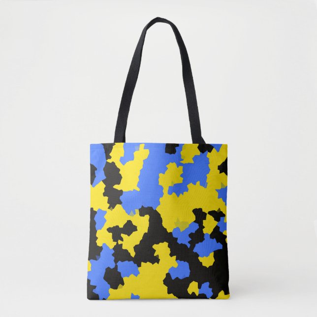 Bolsa Tote Design do abstrato preto amarelo (Frente)