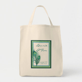 Bolsa Tote Design do Aqua e do pavão do seafoam