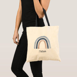 Bolsa Tote Design do Arco-Íris Azul e Pêssego