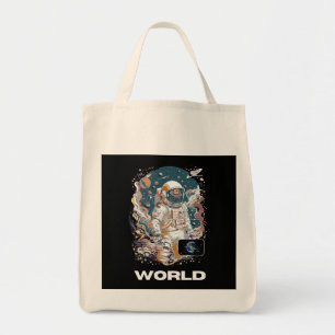 Bolsa Tote Design do Astronauta Mundial