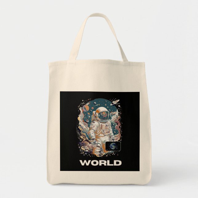 Bolsa Tote Design do Astronauta Mundial (Frente)