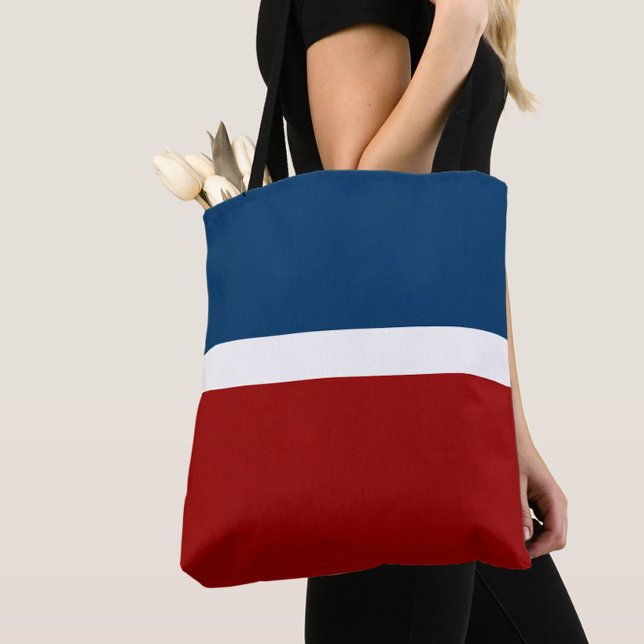 Bolsa Tote Design do Estilo de Bloco de Cor Vermelha Azul (Criador carregado)