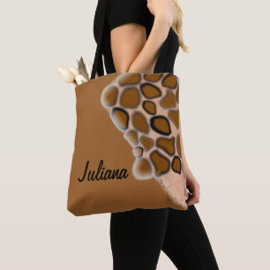 Bolsa Tote Design do girafa do animal selvagem personalizado