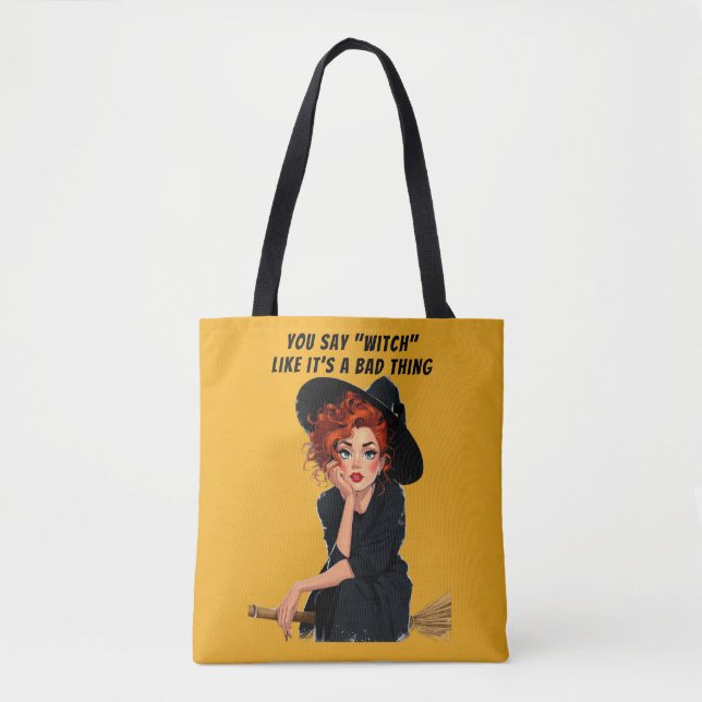 Bolsa Tote Design do Halloween da Bruxa Sassy (Frente)