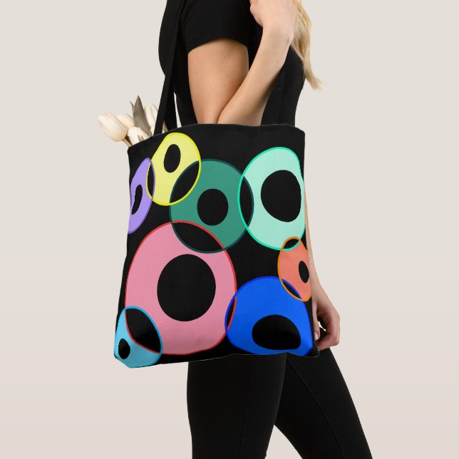 Bolsa Tote Design do Rainbow Billiard Balls (Close Up)