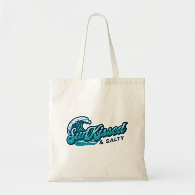 Bolsa Tote Design do Sol Kissed & Salty Seaside (Frente)