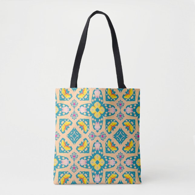 Bolsa Tote Design do tecido. Ilustração De Moda Inca. Lisboa  (Frente)