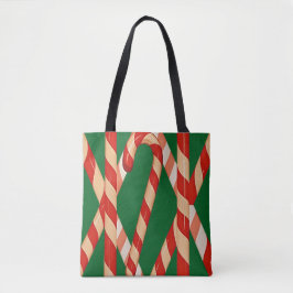 Bolsa Tote Design do Vetor Vermelho de Cane Candy de Natal