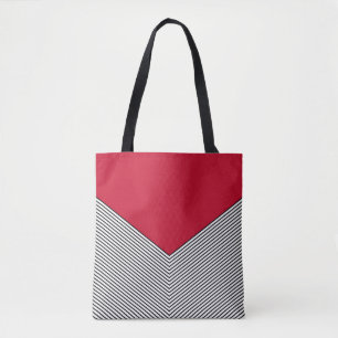 Bolsa Tote Design e triângulo vermelho, preto e branco