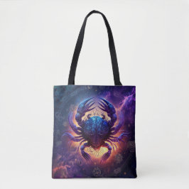 Bolsa Tote Design em Aquarela do Signo de Câncer