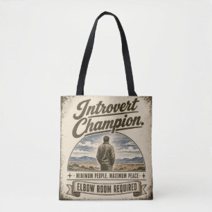 Bolsa Tote Design engraçado de introvertido estilo retrô