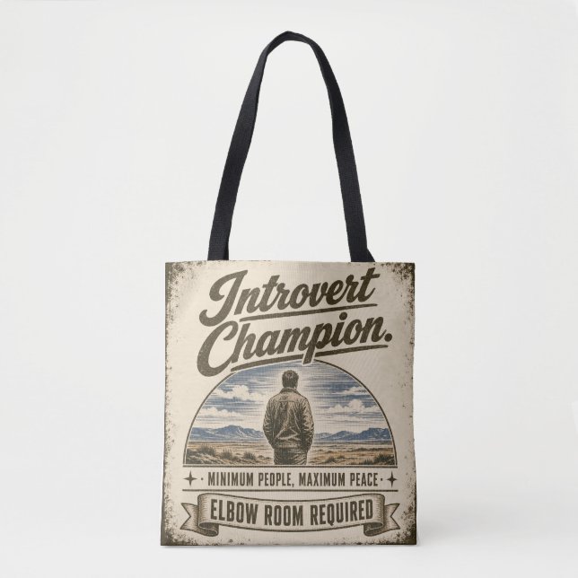 Bolsa Tote Design engraçado de introvertido estilo retrô (Frente)