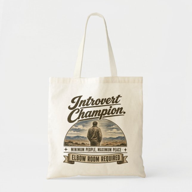 Bolsa Tote Design engraçado de introvertido estilo vintage (Frente)
