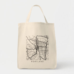 Bolsa Tote Design escuro de Portland OU do mapa de ruas