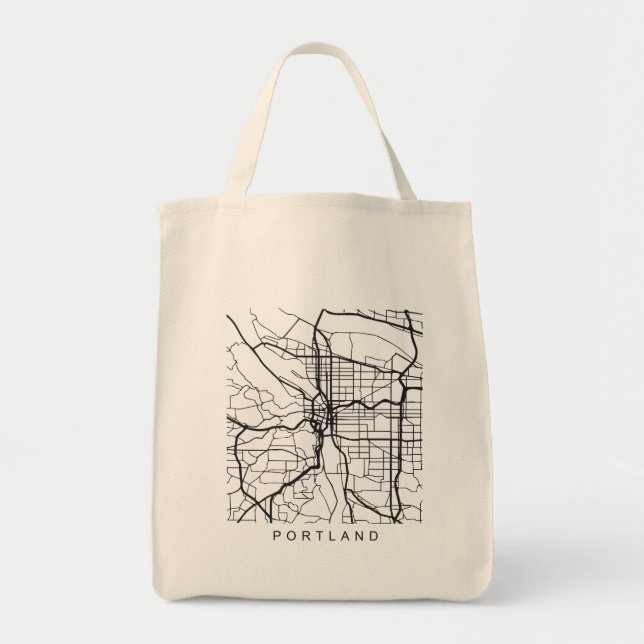 Bolsa Tote Design escuro de Portland OU do mapa de ruas (Frente)