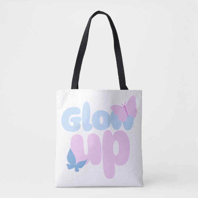 Bolsa Tote Design estético de borboleta branca (Frente)