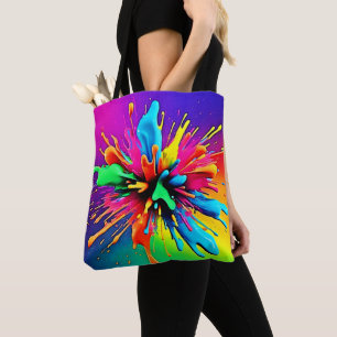Bolsa Tote Design Explosão de Tinta Vibrante