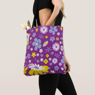 Bolsa Tote Design floral do roxo da sacola