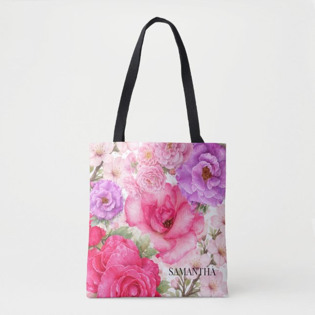 Bolsa Tote Design Floral Personalizado (Frente)