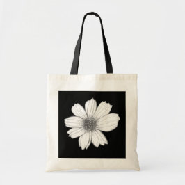 Bolsa Tote Design Floral Preto e Branco