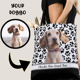 Bolsa Tote Design: Foto de Cão de Impressão Personalizado da 