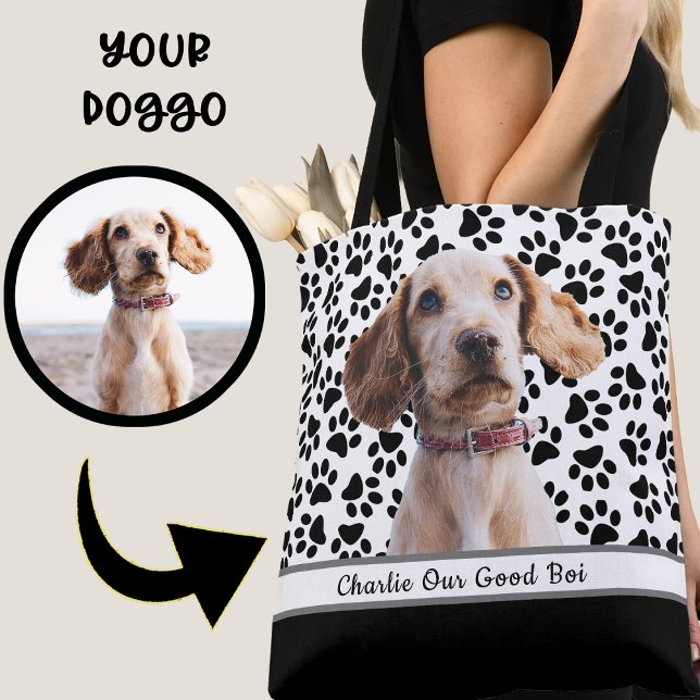 Bolsa Tote Design: Foto de Cão de Impressão Personalizado da  (Criador carregado)