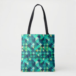 Bolsa Tote Design geométrico com tons verdes