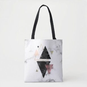 Bolsa Tote Design geométrico de mármore do metal