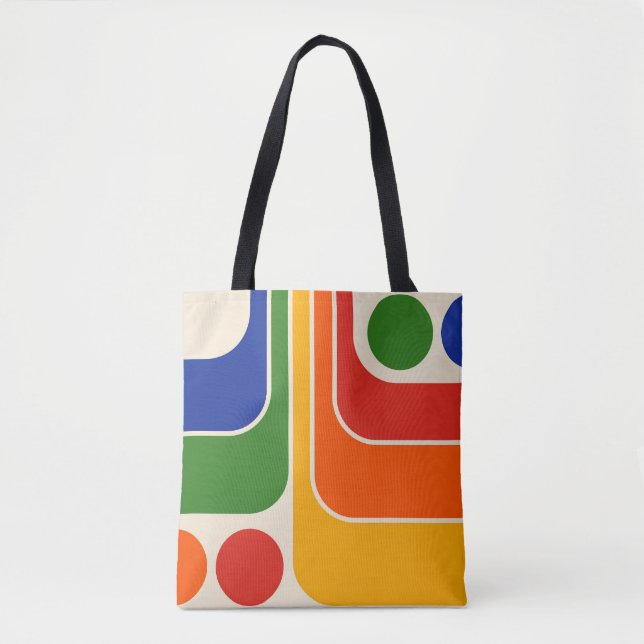 Bolsa Tote Design Geométrico do Estilo Retroativo dos anos 70 (Frente)