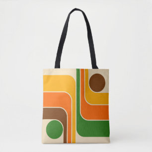 Bolsa Tote Design Geométrico Moderno de Meados do Século